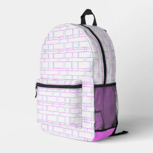 Mochila Impresa Rectángulo Patrón blanco 4
