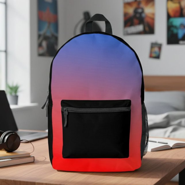 Mochila Impresa Red and Blue Ombre Backpack - Unique and Modern  (Subido por el creador)