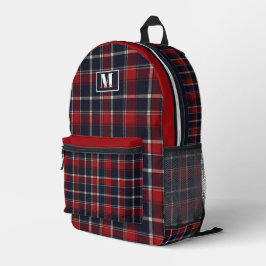 Mochila Impresa Red and navy tartan plaid Mississippi