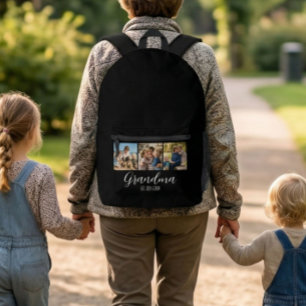Mochila Impresa Regalo de Abuela Establecida Escritura 3 Fotos