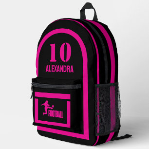 Mochila Impresa Regalo de cumpleaños de fútbol, Chica de jugador d