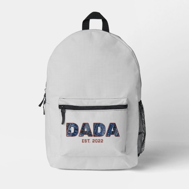 Mochila Impresa Regalo de Denim DADA para nuevo papá (Anverso)