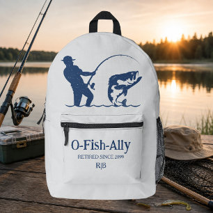 Mochila Impresa Regalo de fiesta de jubilación de pescador oficial