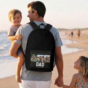 Mochila Impresa Regalo del Día del Padre con fuente blanca negrita