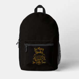 Mochila Impresa Regalo para lector con muchos libros y poco tiempo
