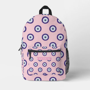 Mochila Impresa Regalos Personalizados con Patrón de Ojo Malo Rosa