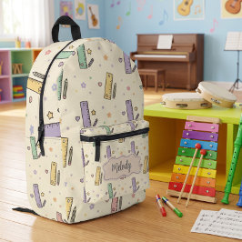 Mochila Impresa Regla de Patrón Pastel Adorable para Regreso a Cla