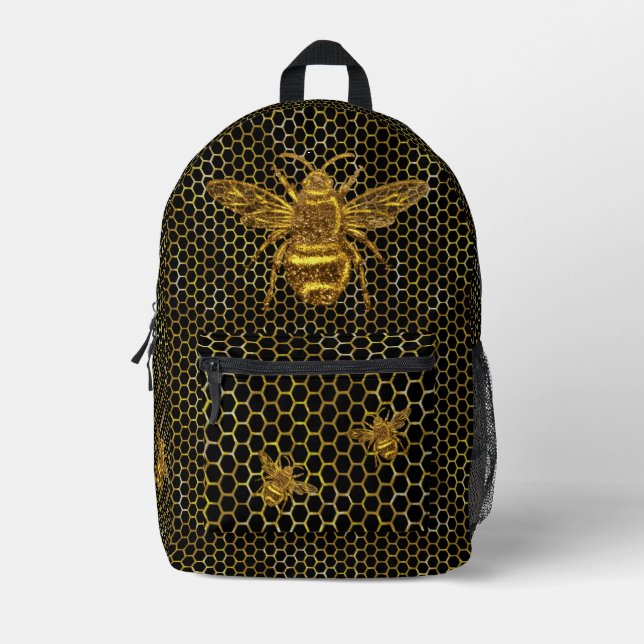 Mochila Impresa Reina de oro negra bebe remolacha de oro (Anverso)