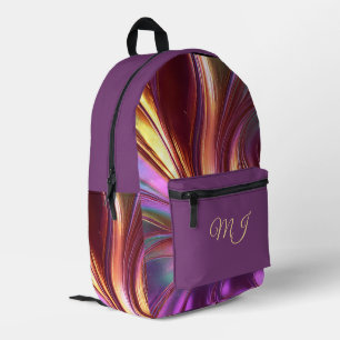 Mochila Impresa Remolino abstracto vívido arte moderno púrpura dor