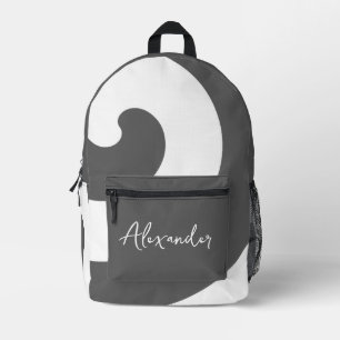 Mochila Impresa Remolinos grises y blancos