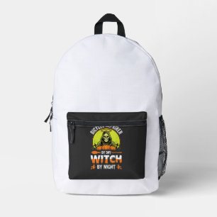 Mochila Impresa Reparador De Bicicletas De Halloween Bruja De Día
