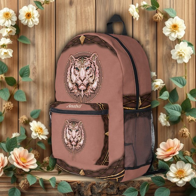 Mochila Impresa Representación cautivadora y artística de un tigre (Subido por el creador)