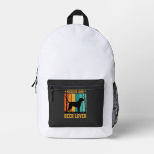 Mochila Impresa Rescata Papá Amante de la Cerveza Perro Vintage