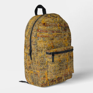 Mochila Impresa Resina de árbol dorada sobre madera rústica
