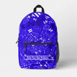 Mochila Impresa resolver sus propios problemas matemáticas azul di