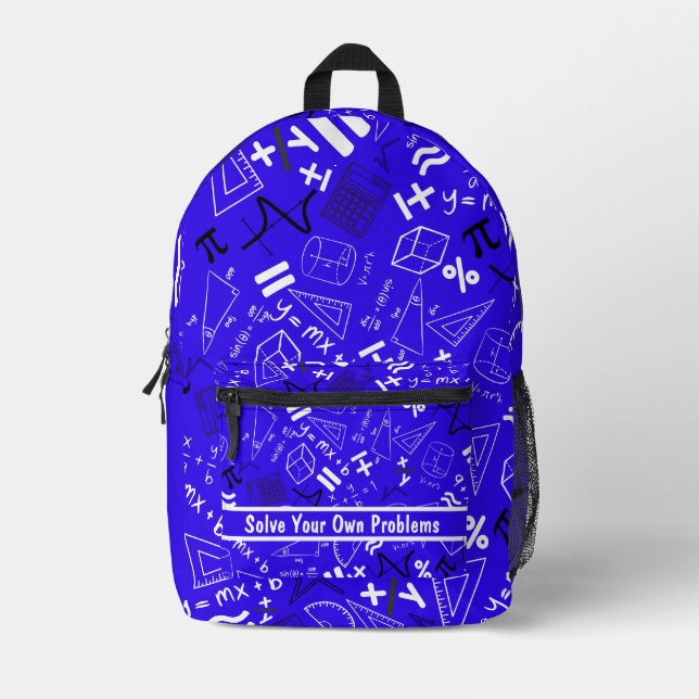 Mochila Impresa resolver sus propios problemas matemáticas azul di (Anverso)