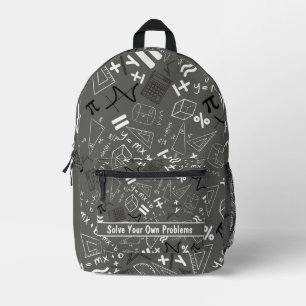 Mochila Impresa resolver sus propios problemas matemáticas gris mo