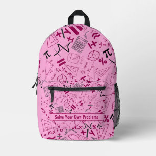Mochila Impresa resolver sus propios problemas matemáticas rosa mo