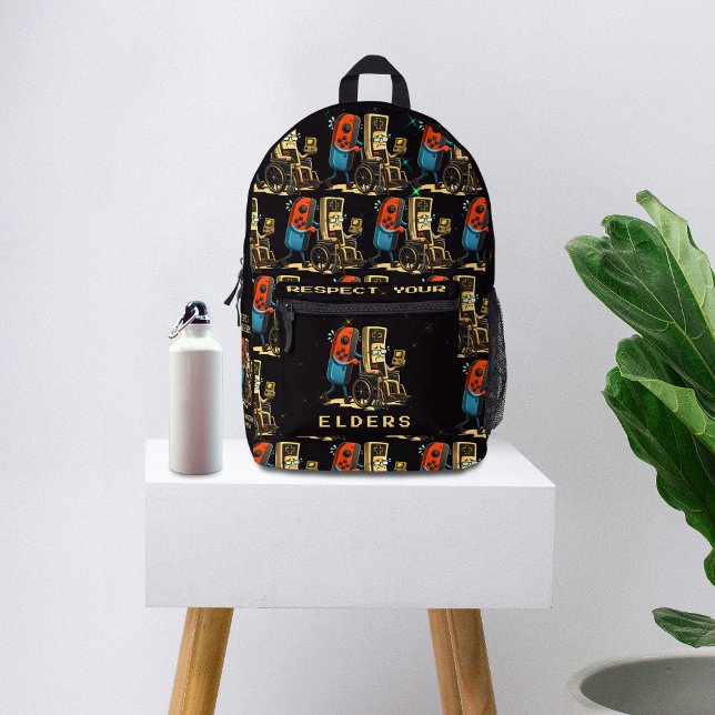 Mochila Impresa Respeto a tus mayores Control de juego retro diver (Subido por el creador)