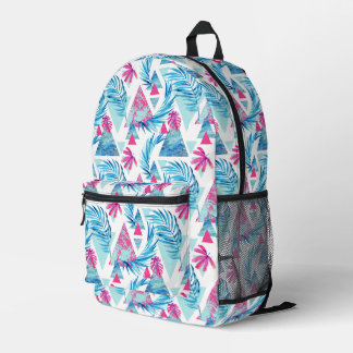 Mochila Impresa Resumen acuarela Patrón de hoja tropical