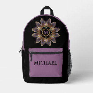 Mochila Impresa Resumen Angel Wings Mandala Fractal Monograma