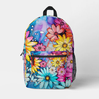 Mochila Impresa Resumen breve de arte de las flores de margarita