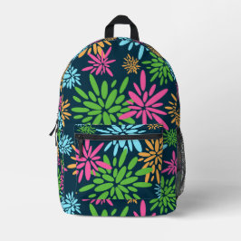Mochila Impresa Resumen Colorido Fuegos artificiales Flores Mochil