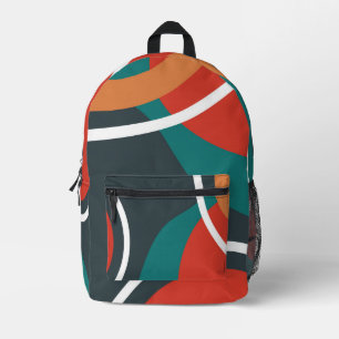Mochila Impresa Resumen de arte arte línea blanca roja azul