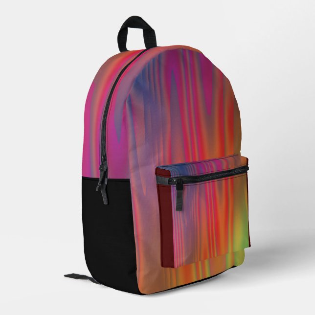 Mochila Impresa Resumen de arte colorido vibrante (Esquina izquierda trasera)