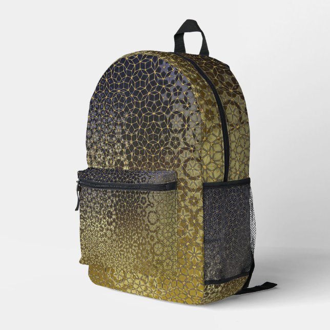 Mochila Impresa Resumen de diseño estético de gradiente dorado de  (Esquina derecha trasera )
