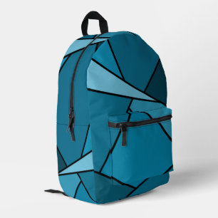 Mochila Impresa Resumen de formas geométricas Verde azuladas