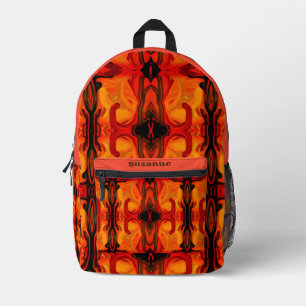Mochila Impresa Resumen de formas marrones Naranjas coloridas