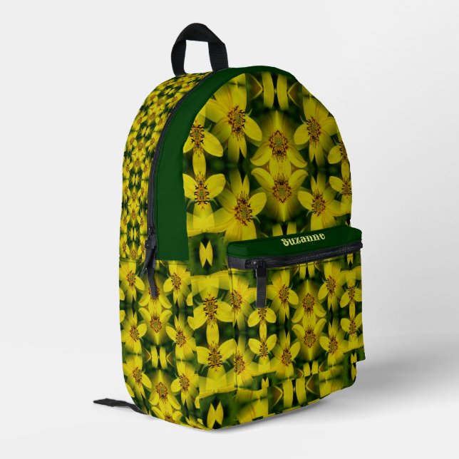 Mochila Impresa Resumen de girasol Maximillian Personalizado (Esquina izquierda trasera)