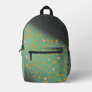 Mochila Impresa Resumen de las hojas de otoño a la luz de la luna
