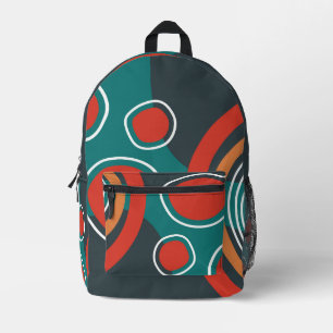 Mochila Impresa Resumen de líneas de arcoiris en arte de boho