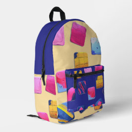 Mochila Impresa Resumen del patrón de bloques coloridos