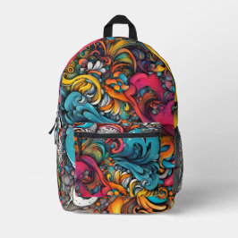 Mochila Impresa Resumen del patrón de graffiti Splash Art