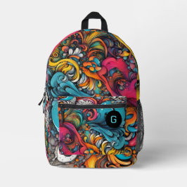 Mochila Impresa Resumen del patrón de graffiti Splash Art Personal