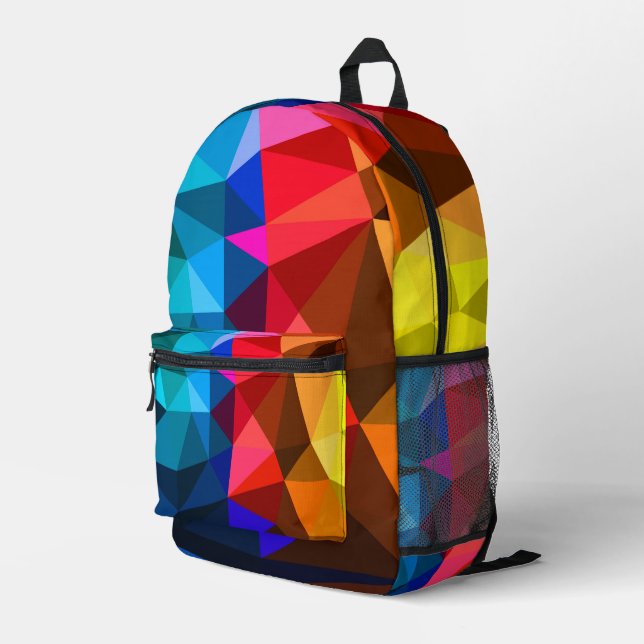 Mochila Impresa Resumen del triángulo colorido contemporáneo (Esquina derecha trasera )