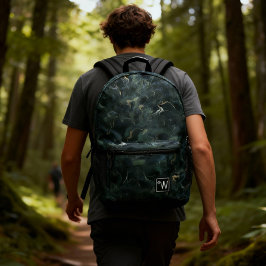 Mochila Impresa Resumen elegante Patrón de tinte verde oscuro