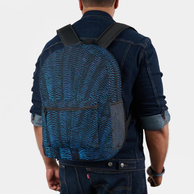 Mochila Impresa Resumen geométrico brillante de color azul brillan (Insitu (Modelo))