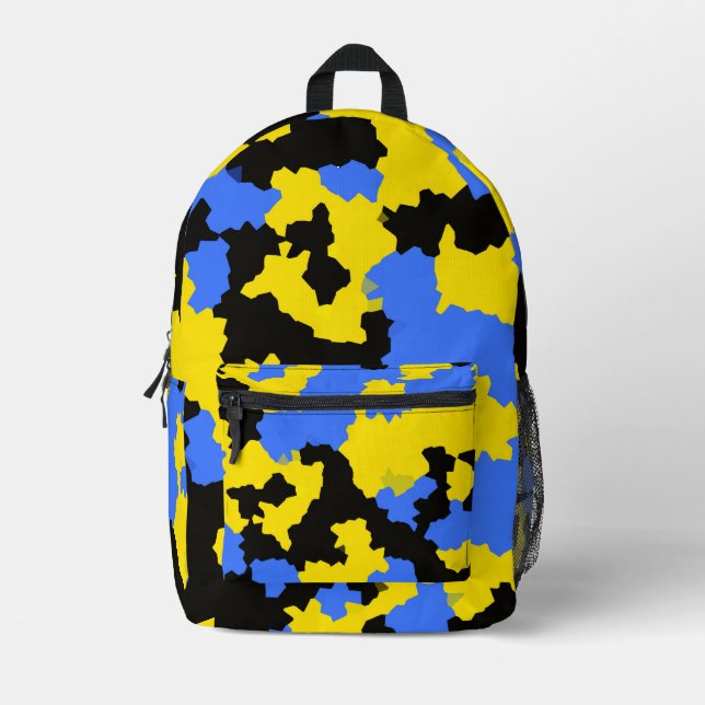 Mochila Impresa Resumen moderno Diseño del patrón amarillo azul ne (Anverso)