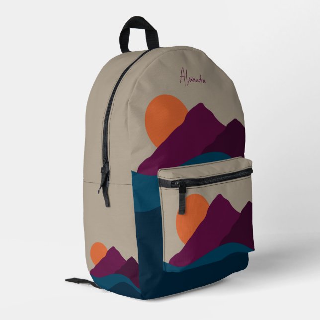 Mochila Impresa Resumen Otoño Paisaje de Montaña Otoño Sunset (Esquina izquierda trasera)