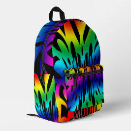 Mochila Impresa Resumen Patrón arcoiris oscuro