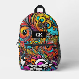 Mochila Impresa Resumen Patrón de graffiti Splash Arte Personaliza