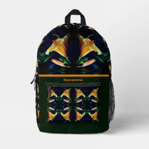 Mochila Impresa Resumen personalizado de la flor amarilla
