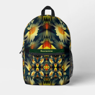 Mochila Impresa Resumen personalizado de la flor de margarita amar