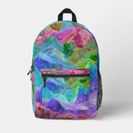 Mochila Impresa Resumen vibrante de la montaña de cristal