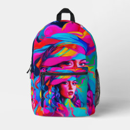Mochila Impresa Retrato abstracto vibrante