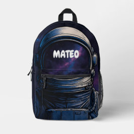 Mochila Impresa Retrato de astronauta de galaxia temperamental en 